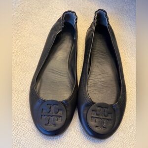 Tory Burch Black Leather ballerina flats